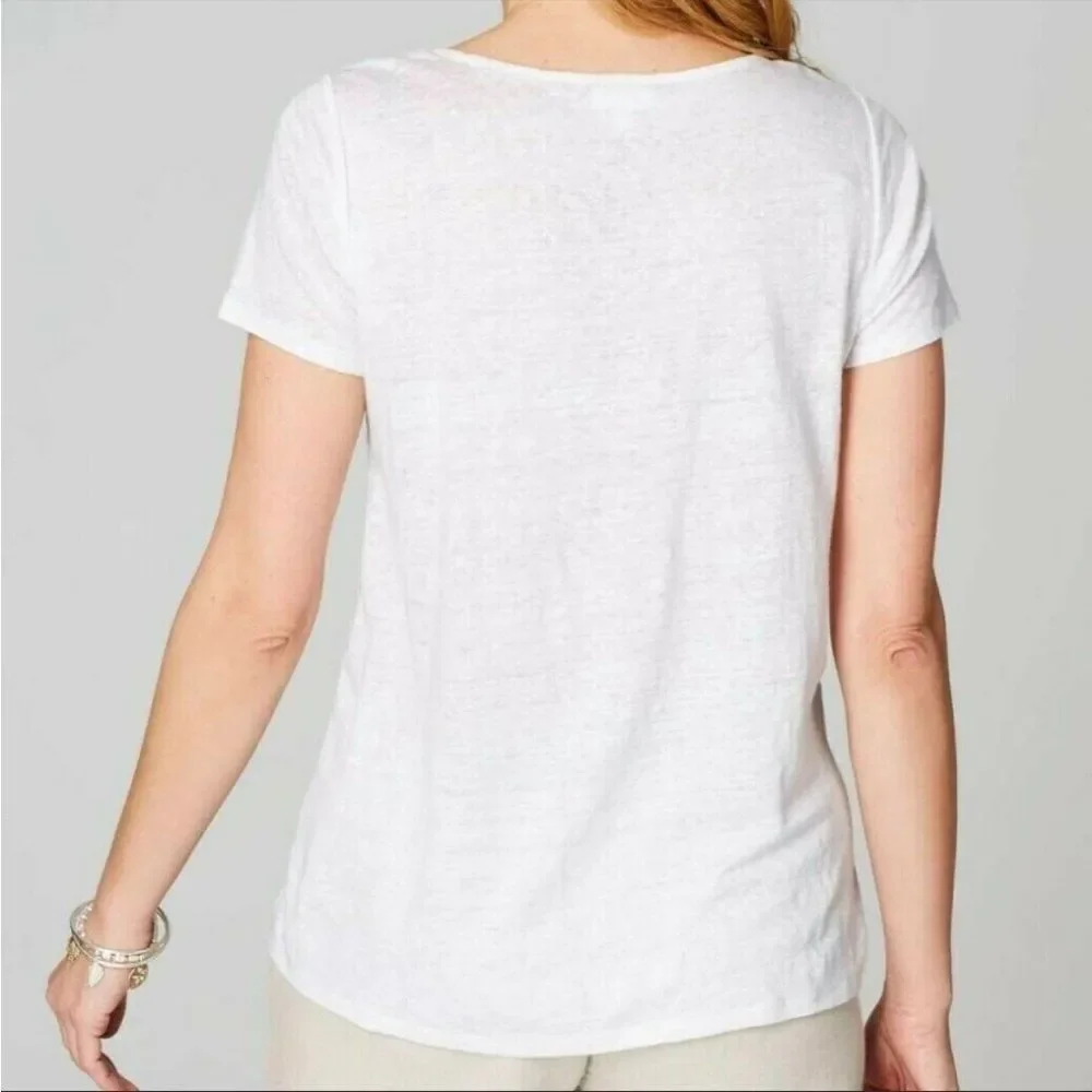 J.Jill Linen Blend Sailboat Knit Top Size M
